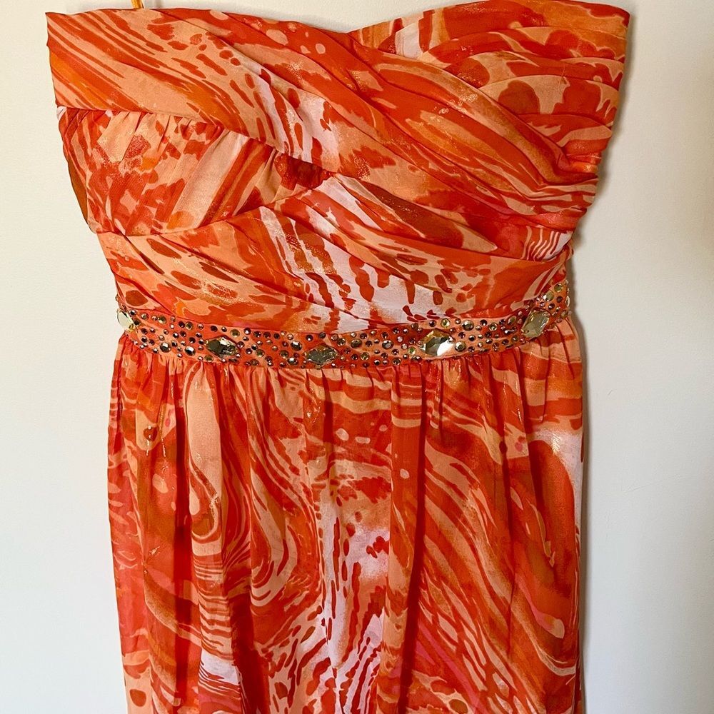 Jump Apparel Y2K High Low Strapless Prom Dress 13/14 - Picture 3 of 14
